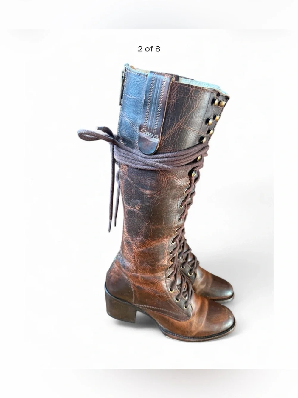 Freebird by Steven Grany Tall Leather Boots Cognac 7